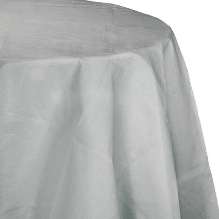 Touch Of Color Shimmering Silver Octy Round Tablecloth, 82", 12PK 923281